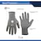 Ge Coated Gloves, Polyurethane, Gray, XL 24 PK GG205XL - alternate 4